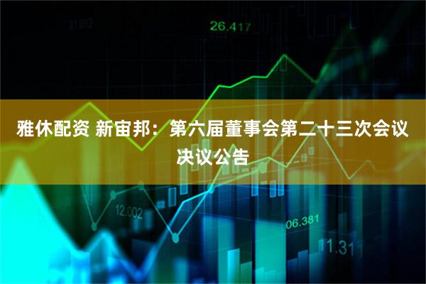 雅休配资 新宙邦：第六届董事会第二十三次会议决议公告